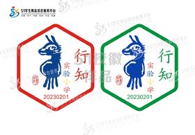 定制深圳市行知实验小学熨烫校徽礼服布标姓名贴胸章可缝制包邮51