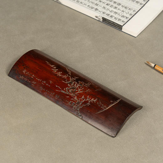 清 云峰款竹刻归舟图臂搁 商品图4