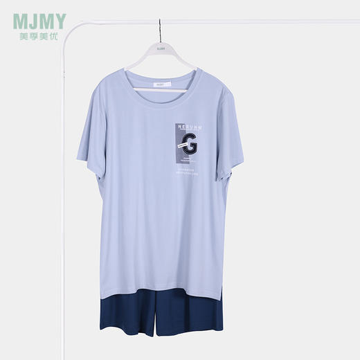 美季美优男士棉莫简约字母短袖套装J426304 商品图1