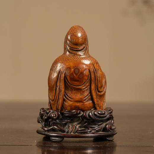 清 竹雕自在观音像（红木座） 商品图1