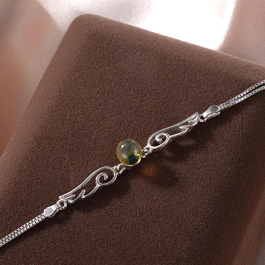 子佩集S925银【潋滟】手链【DSL45】纯银琥珀蓝珀2405 商品图0