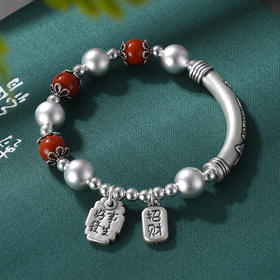 子佩集S999银【诸事顺意】手串【SC000626】纯银南红手链仿古手链2405