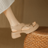 阿么手工女鞋厚底真皮休闲凉鞋女夏季外穿运动百搭松糕鞋增高5CM 商品缩略图4