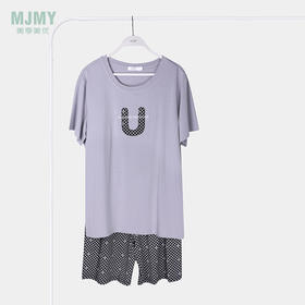 美季美优男士棉莫字母印花短袖套装J426302