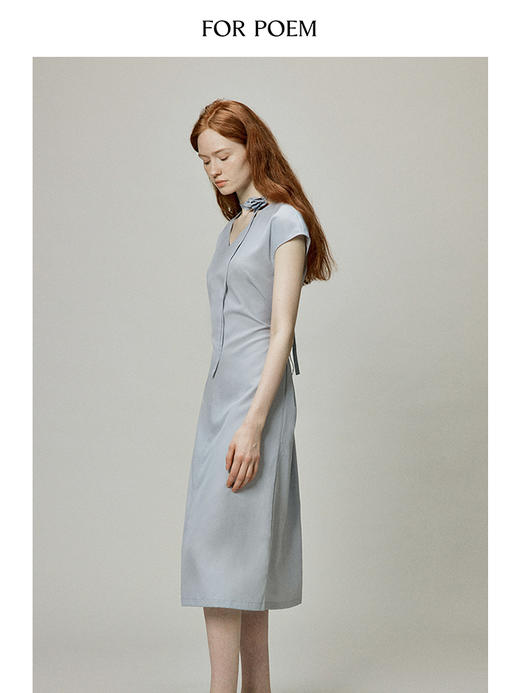 【会员周一口价】ForPoem 现货 24/SS夏季花朵系列立体花朵Choker短袖调节收腰连衣裙 商品图3