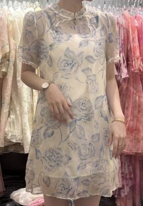 【门店同款】ENJOY夏季云敛-步步“升”花玫瑰旗袍 157993856