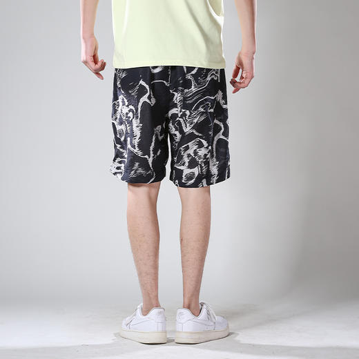 DRONKOO 2024 半松紧正常腰满身抽象涂鸦图案套装休闲短裤 商品图4