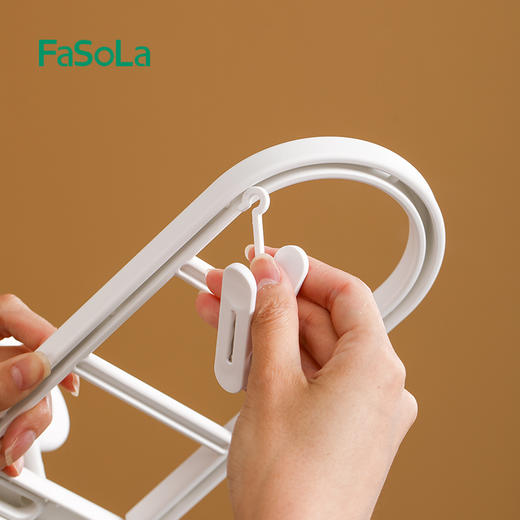 FaSoLa折叠晾晒架多夹子家用晾袜子内衣神器多功能阳台防风晾衣架 商品图9
