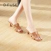D:FUSE迪芙斯2024夏季新款精致编织艺术猫跟复古凉拖鞋DF42110172 商品缩略图8