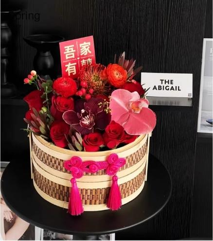 端午.中秋.婚礼网红创意diy双层竹编手提篮 商品图2