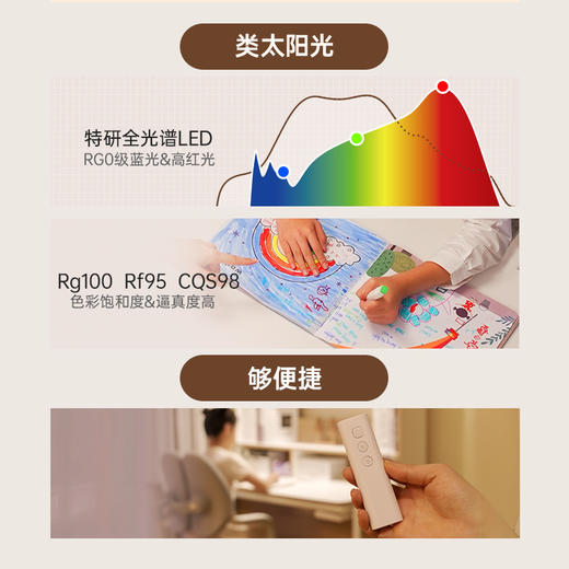 【怡禾】孩视宝 学生学习护眼书桌书架悬浮台灯G-105W 商品图4