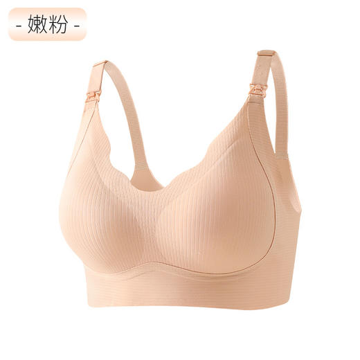【一秒解扣，两秒哺乳~】新款春夏季哺乳内衣 无钢圈螺纹上开扣 无痕产后孕妇 文胸内衣-QQ 商品图5