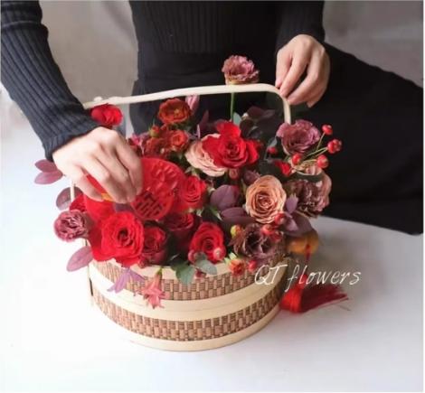 端午.中秋.婚礼网红创意diy双层竹编手提篮 商品图3