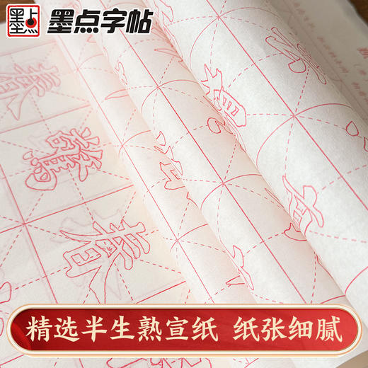 墨点字帖 颜真卿楷书毛笔字帖唐诗描红宣纸 初学者宣纸颜体临摹软笔练字帖成人书法作品纸套装(周思明) 商品图3