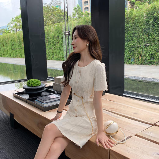 [奢姿轻奢系列]大码女装2025夏季流苏提花裙子胖妹妹时尚连衣裙8942890038 商品图2
