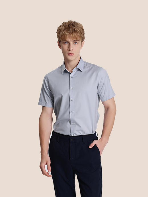 callisto灰色纯棉短袖衬衫 STSTS3151X 商品图0