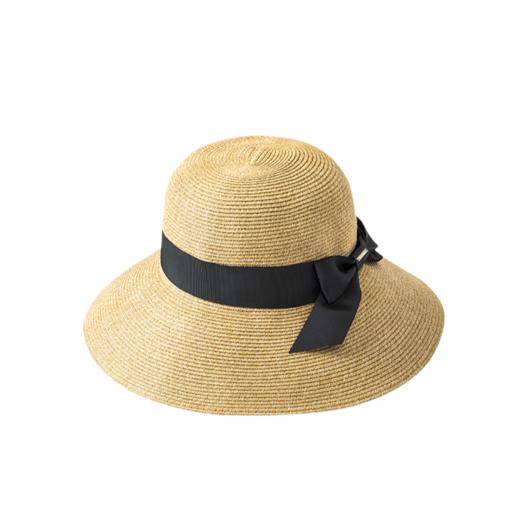 shukiku 女士蝴蝶结防晒草帽 卡其色 商品图0