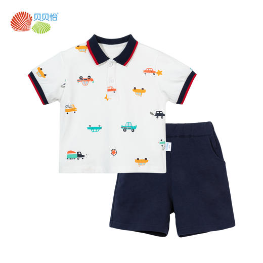贝贝怡童装儿童套装2024新款夏季薄款男童t恤短裤男宝宝短袖夏装ZB2DT108 商品图6