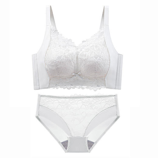 【大胸显小· 三明治全罩杯套装】内衣女蕾丝大胸显小薄款聚拢显瘦防下垂收副乳透气无钢圈调整文胸 商品图10