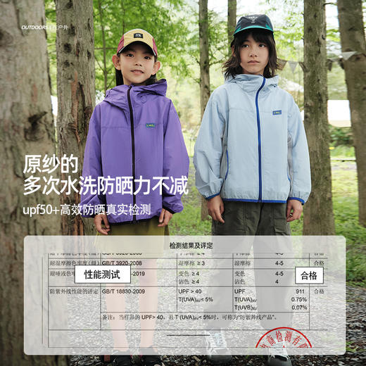 【原纱防晒小轻壳 UPF50+】儿童徽标户外防晒外套 PXW2422 商品图1