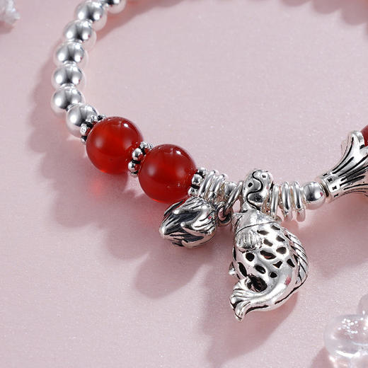 子佩集S925银【游鱼乐好】手链【TSB0001-32】纯银玛瑙2405 商品图3