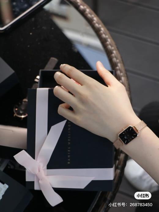 D.W复古小方表时尚轻奢麦穗钢带石英女表手表 商品图6