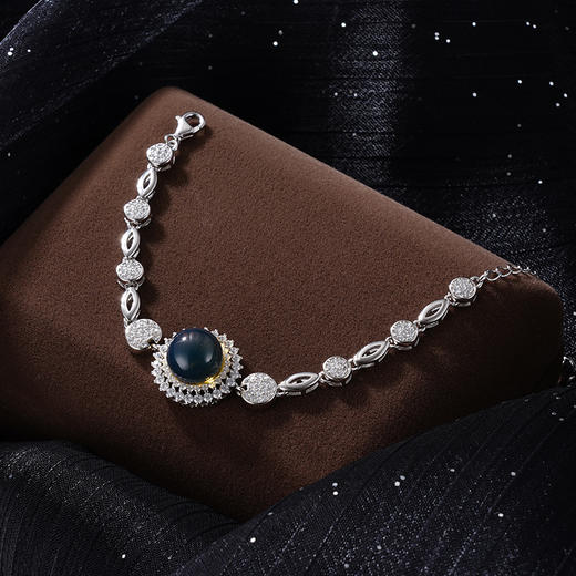 子佩集S925银【相思饮】手链【L02】纯银琥珀蓝珀2405 商品图0