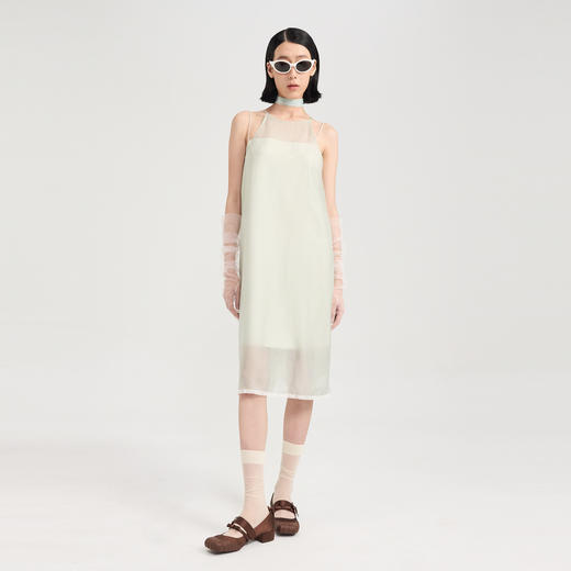 [捡漏价]lost in echo2024夏季新款薄荷曼波高级双层透视吊带裙连衣裙女 商品图1