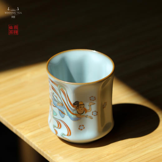 问鼎汝瓷鼎峰柴窑天青棱线杯（天外飞仙） 商品图2