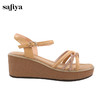 Safiya/索菲娅2024夏 仙女风交叉细带水钻露趾坡跟凉鞋 SF42115127 商品缩略图5