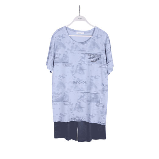 美季美优男士棉莫扎染印花短袖套装J426303 商品图4