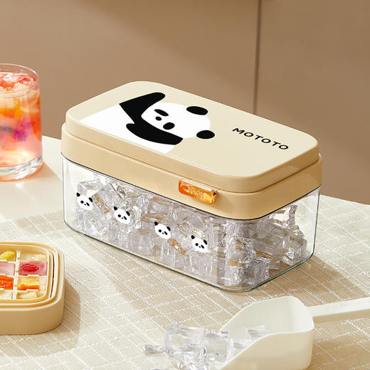 摩登主妇mototo熊猫冰块模具食品级家用冰箱储冰制冰盒按压式冰格 商品图1