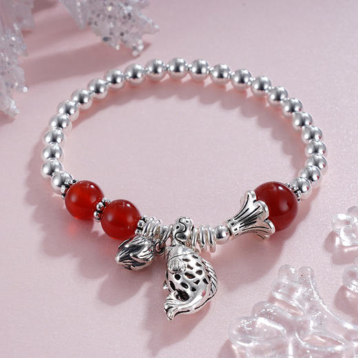 子佩集S925银【游鱼乐好】手链【TSB0001-32】纯银玛瑙2405 商品图2