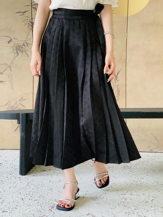 【百图lulu定制】【竹影马面裙】暗纹提花 腰带可拆卸 马面裙 商品图0