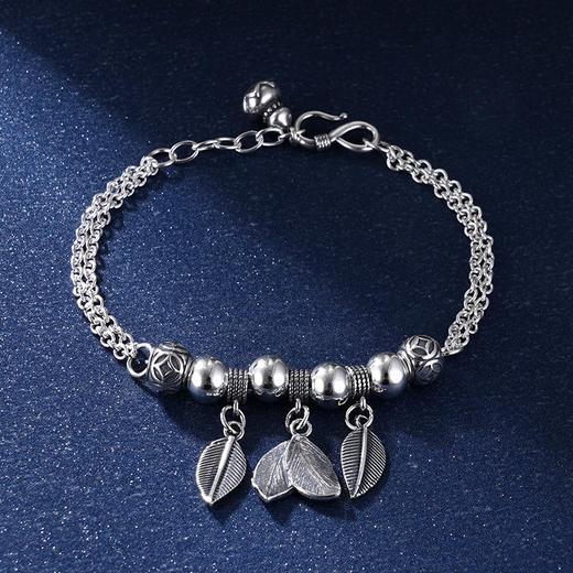 子佩集S999银【知秋】手链【CS0130-1】纯银仿古2405 商品图0