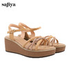 Safiya/索菲娅2024夏 仙女风交叉细带水钻露趾坡跟凉鞋 SF42115127 商品缩略图1