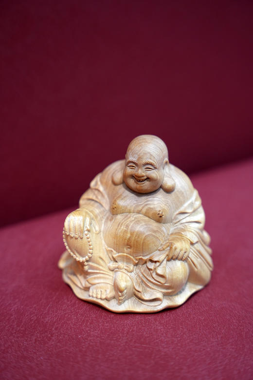 笑口常开弥勒°黄杨木雕摆件 商品图1
