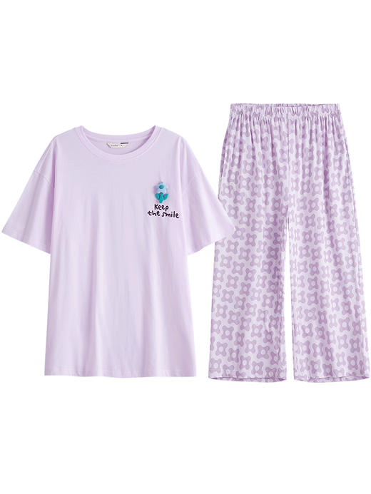 康妮雅女式短袖中裤套头套装 商品图5