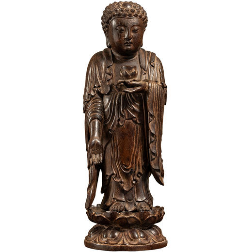 清 紫檀木雕释迦摩尼佛像 商品图5