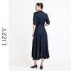 LIZZY优雅通勤收腰短袖飘逸不规则大摆连衣裙配腰带7961 商品缩略图2