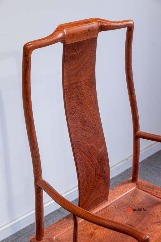 红桥红  家具严选  缅甸花梨（大果紫檀）【高靠背 S背素官帽椅】 商品图2