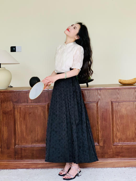 【百图lulu定制】【竹影马面裙】暗纹提花 腰带可拆卸 马面裙 商品图6