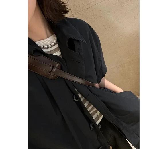 甄珠贝 黑线串 悬浮感 神秘风 淡水珍珠项链 优雅 浪漫  随性毛衣链 大珠款约 9mm 小米款约2.5-6mm 商品图5