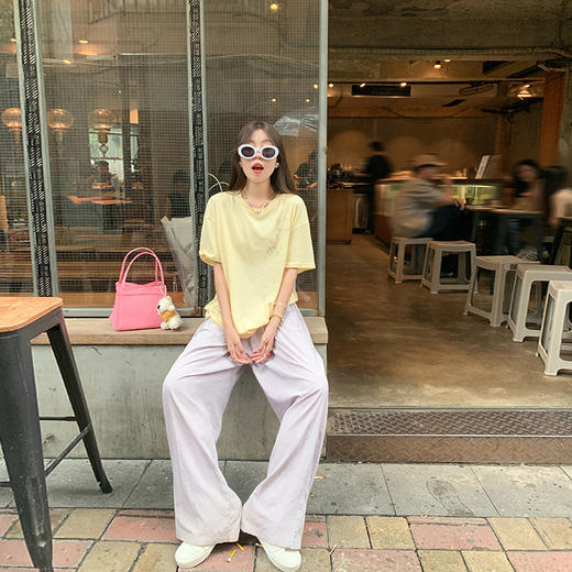 <曾小咸推荐> 【元气满满】黄色短袖T恤+裤子 商品图3