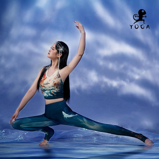 壁虎瑜伽水母纱面料【大鱼海棠-上衣】限量款印花瑜伽上衣（可拆卸胸垫）清仓不退不换 商品图4