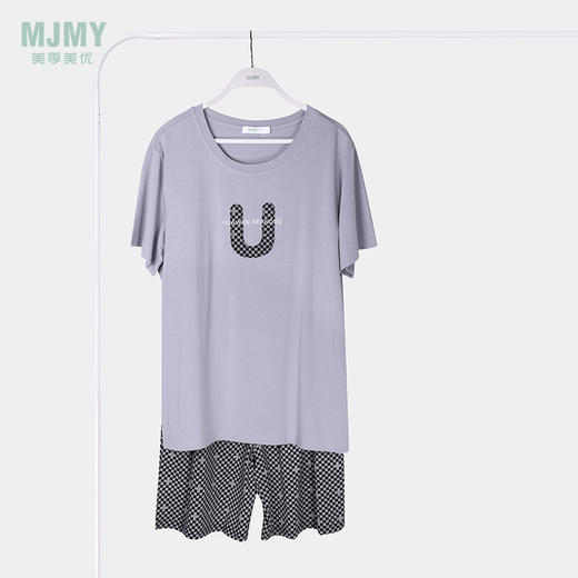 美季美优男士棉莫字母印花短袖套装J426302 商品图1