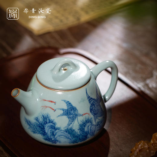问鼎鼎青青花 高石瓢壶（海鱼图） 商品图1