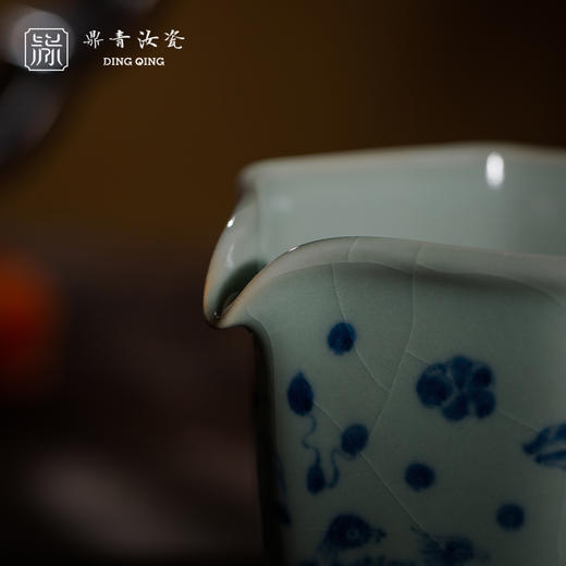 问鼎鼎青青花 六棱公杯（瀑布山水）（五彩鱼藻）（鸳鸯） 商品图2