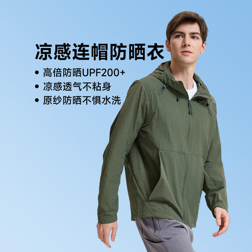 零界纤维 尼龙微皱凉感工装连帽薄款情侣款防晒衣-hf001 商品图3