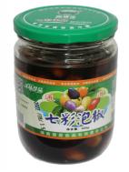 湖南怀化通道特产馆七彩泡椒润福佳剁灯笼辣椒西酱泡珍珠五彩椒 400g/瓶 商品图1